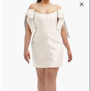 Off the Shoulder Corset Minidress
Alfred Sung   Wedding Rehearsal, Bridal Shower